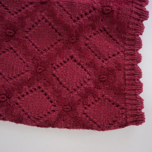 Vintage Attitudes by Renee Burgundy Knit Button Sweater Vest Cottagecore M - Picture 8 of 11